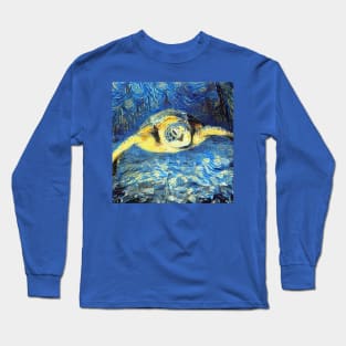 Cute turtle painting (sea turtle, ocean, sea and beach) Long Sleeve T-Shirt